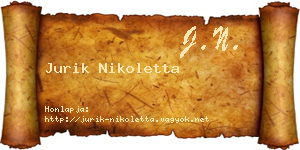 Jurik Nikoletta névjegykártya